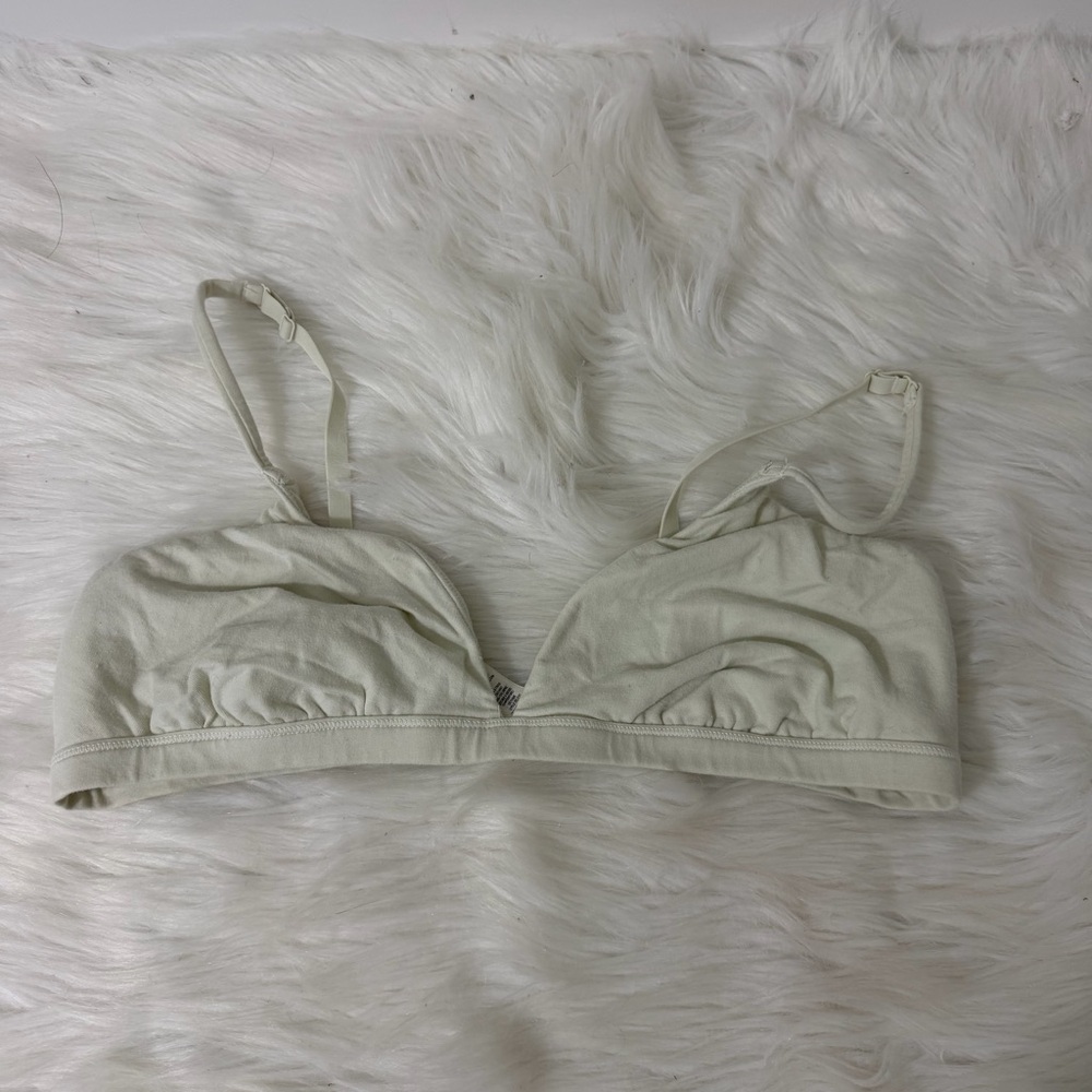 SKIMS Women's Bone Adjustable Strap Cotton Jersey Triangle Bralette XL